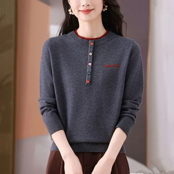 Women's Clothing Loose Fashion Sweaters Autumn/Winter Warm Elegant Knitted Long Sleeve Pullover Lady Casual O-neck All-match Top