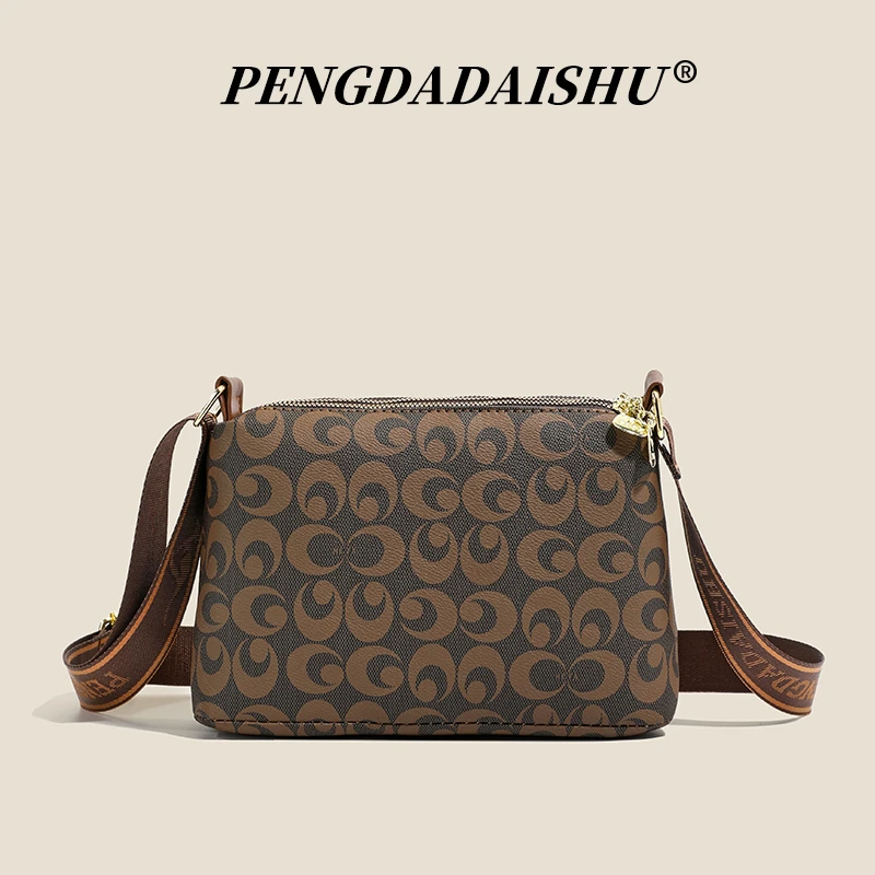 New women’s handbag, trendy fashion, retro letter print, top-handle and shoulder bag, versatile casual crossbody bag, mom bag
