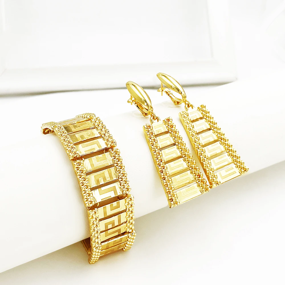 Dubai Jewelry Set Women Luxury Design High-end Gold Plated Necklace Bangle Earring Ring Daily Wear Accessory Ideal Gift - Image 4