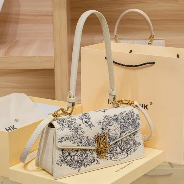 Women's handbag, underarm bag, women's 2024 new summer high-end designer bag, embroidered single shoulder crossbody bag