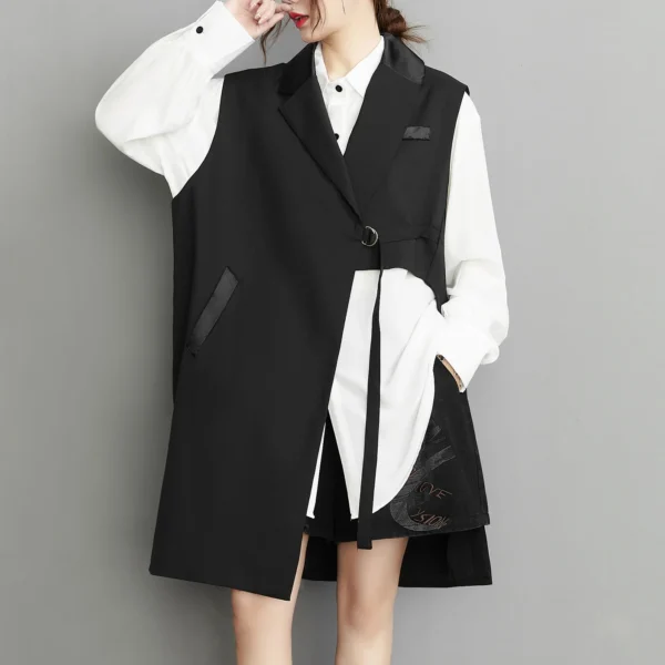 Women's Suit Vest  New Autumn Irregular Design Sensation  ort Outerwear Polyester Commute Sle Button up