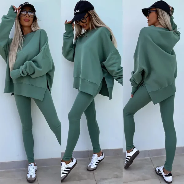 Women's Suits Spring Women's Casual Tight Trousers Loose Hoodie Set New Two-Piece Set Elegant 2-Piece Sets For Women
