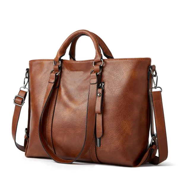 Work handbag 14inch retro PU leather and multi pocket design, suitable for office computer bag for daily use during
