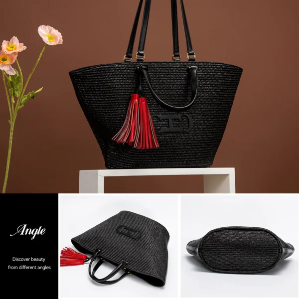 Women's New Large Capacity Handbag Fashionable Classic Handwoven Multi Functional 2024 Handbag