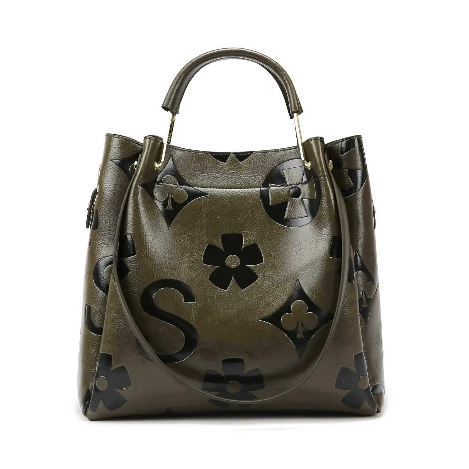 Women's Top-handle Handbags Large Shoulder Bag Embossed Leather Top Handle Handbag Set Ladies Bucket Hobo Tote For Work Travel - Image 7