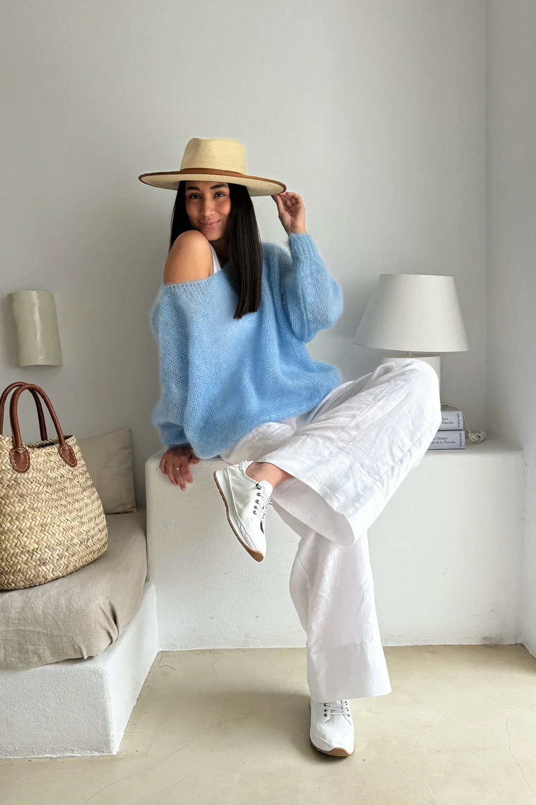 Women’S Casual Sweater   Soft  Comfortable Off Shoulder Pullover in Light Blue Perfect for Spring Fall  Casual Attire Casual S