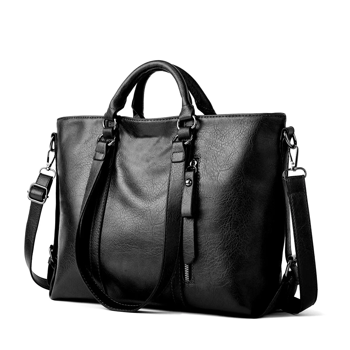 Work handbag 14inch retro PU leather and multi pocket design, suitable for office computer bag for daily use during
