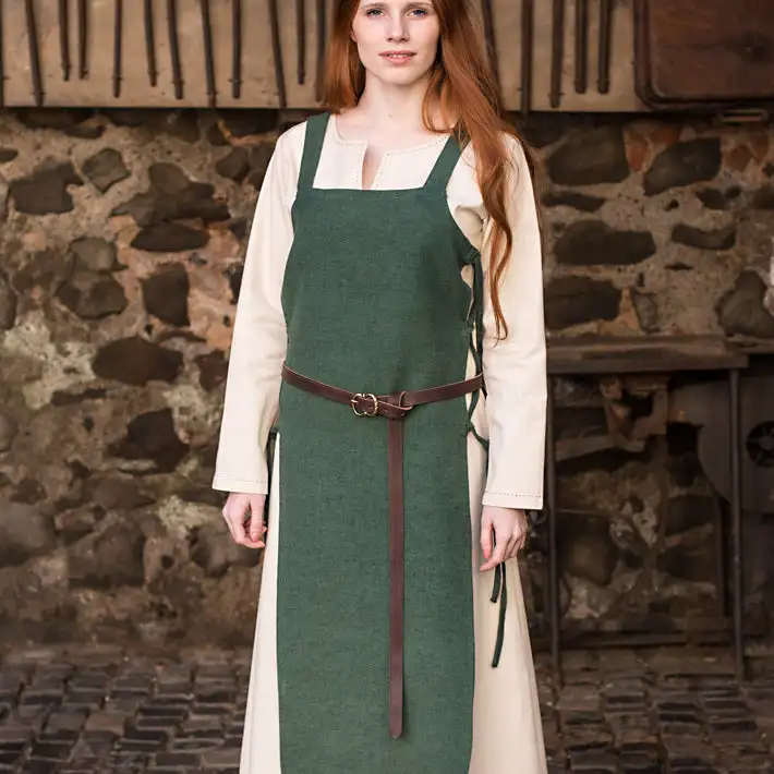 Women’s Medieval Viking Apron Overdress with Laced Back Tunic Dress Faire Renaissance Fair Party Carnival Halloween Dress ﻿