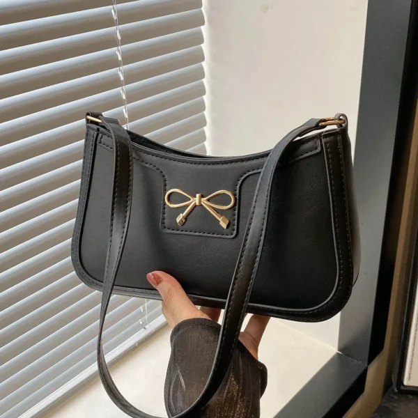 Women Handbag, New Autumn/Winter Commuting Shoulder Under-Arm Bag, Korean Fashion Crossbody Bag with Bow Decoration