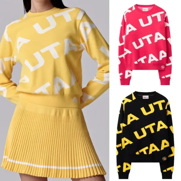 New Women's Golf Apparel: Stylish Long-Sleeve Knit Sweater—Perfect for Spring and Fall, Comfortable, Sporty, and Versatile