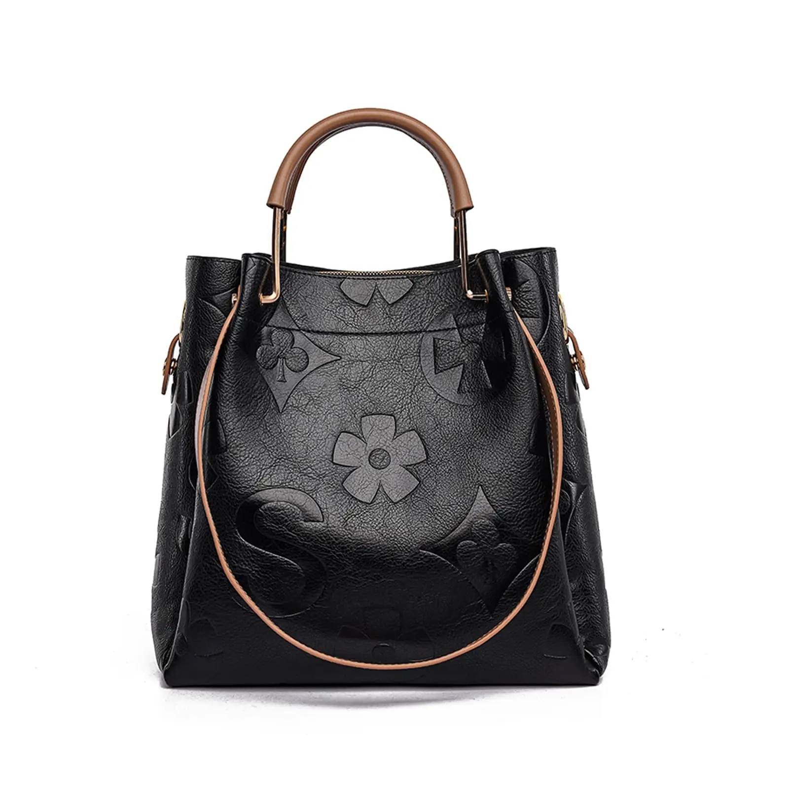 Women's Top-handle Handbags Large Shoulder Bag Embossed Leather Top Handle Handbag Set Ladies Bucket Hobo Tote For Work Travel - Image 10