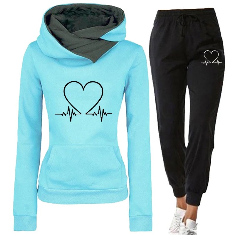 Women Tracksuit Female Pullover Hoodies Jogging Pants Sweatshirt Sports Suit Two Piece Set Women Clothing Autumn Winter Outfits