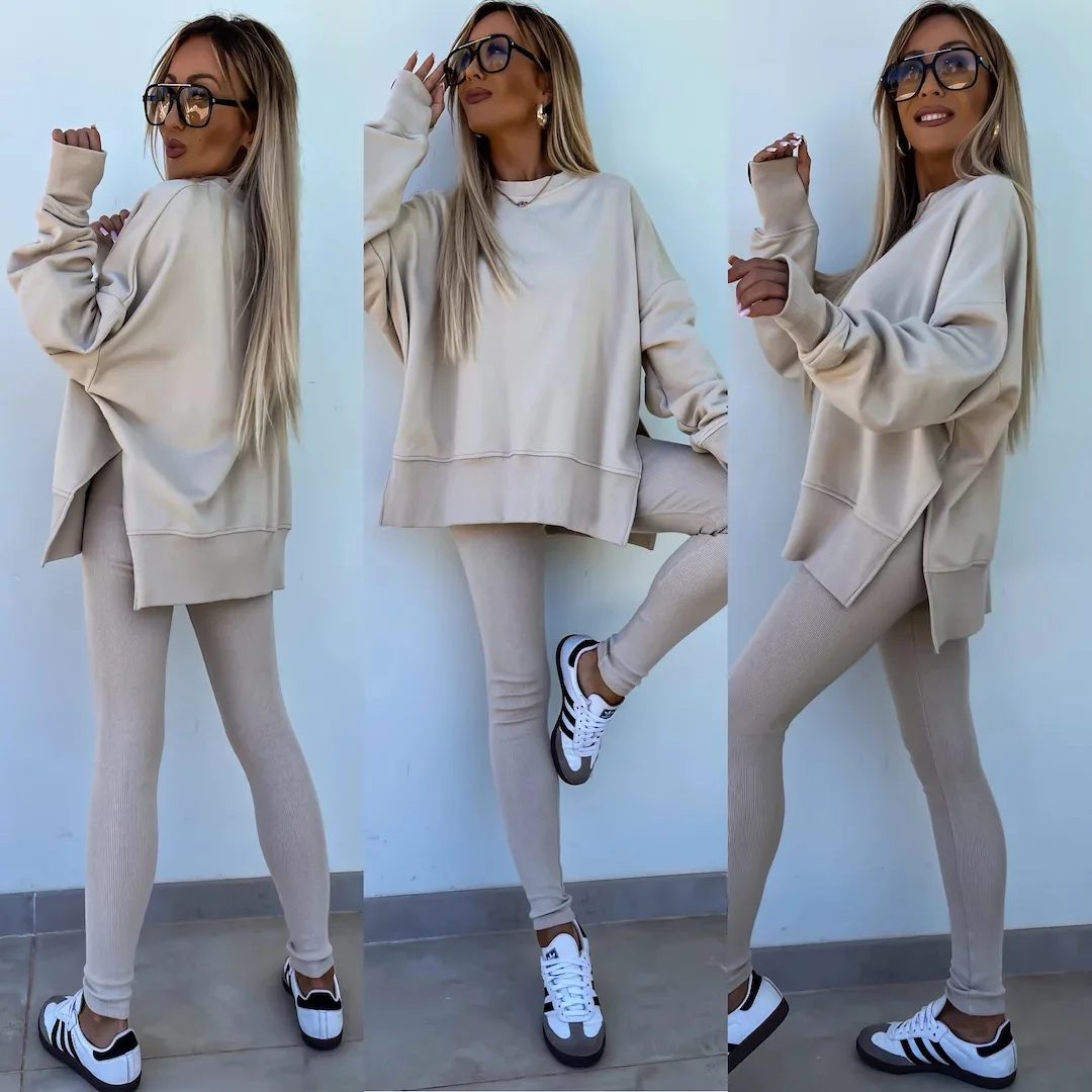 Women’s Suits Spring Women’s Casual Tight Trousers Loose Hoodie Set New Two-Piece Set Elegant 2-Piece Sets For Women