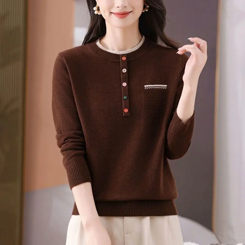 Women’s Clothing Loose Fashion Sweaters Autumn/Winter Warm Elegant Knitted Long Sleeve Pullover Lady Casual O-neck All-match Top