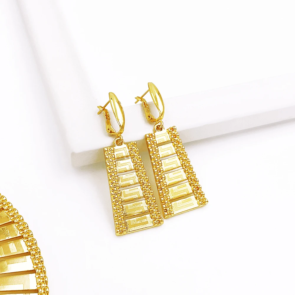 Dubai Jewelry Set Women Luxury Design High-end Gold Plated Necklace Bangle Earring Ring Daily Wear Accessory Ideal Gift - Image 5