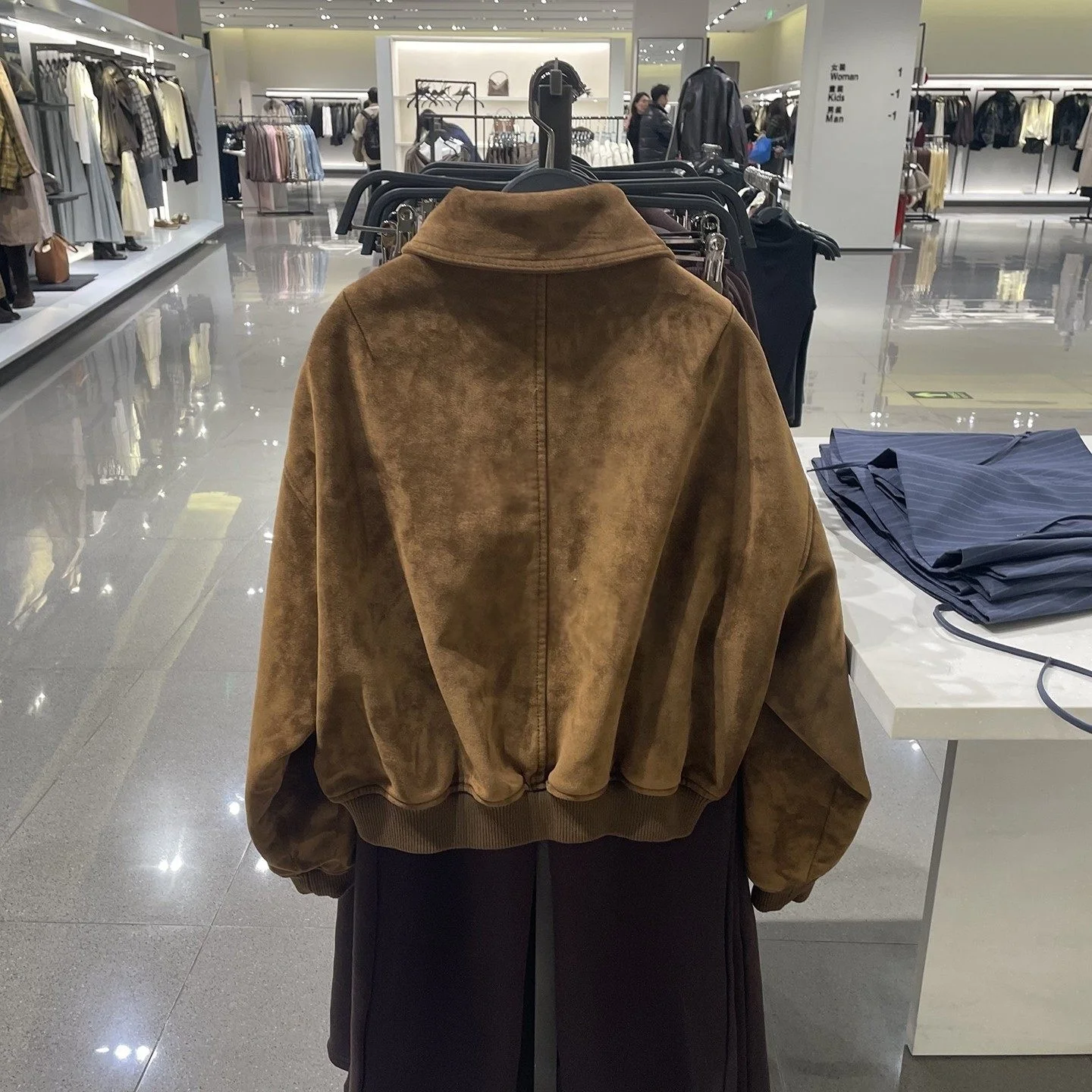 2026 new women’s clothing European and American style fashionable lapel suede texture effect jacket short jacket